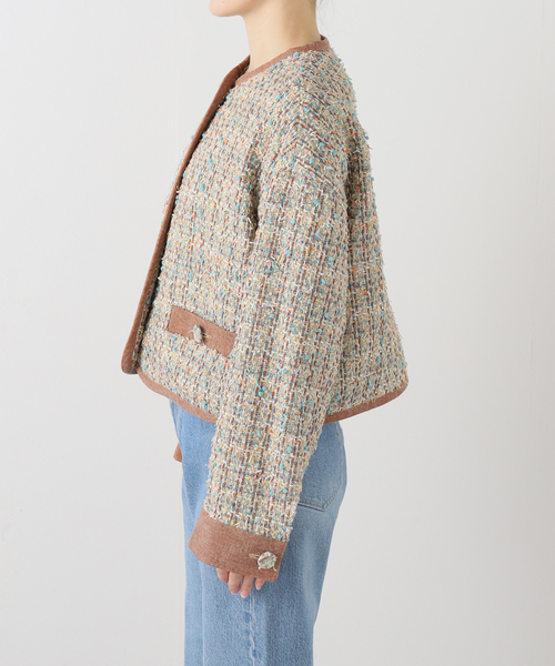 IENA LA BOUCLE(イエナラブークル)の「IENA LA BOUCLE LINTONツィードブルゾン(その他アウター・レディース・ベージュ系その他・FREE)」の3枚目の写真