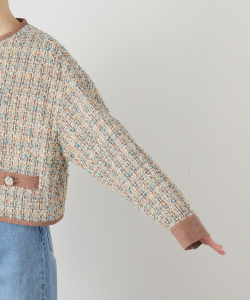 IENA LA BOUCLE(イエナラブークル)の「IENA LA BOUCLE LINTONツィードブルゾン(その他アウター・レディース・ベージュ系その他・FREE)」の5枚目の写真