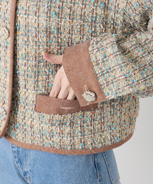 IENA LA BOUCLE(イエナラブークル)の「IENA LA BOUCLE LINTONツィードブルゾン(その他アウター・レディース・ベージュ系その他・FREE)」の6枚目の写真