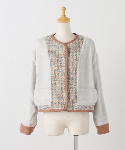 IENA LA BOUCLE(イエナラブークル)の「IENA LA BOUCLE LINTONツィードブルゾン(その他アウター・レディース・ベージュ系その他・FREE)」の7枚目の写真
