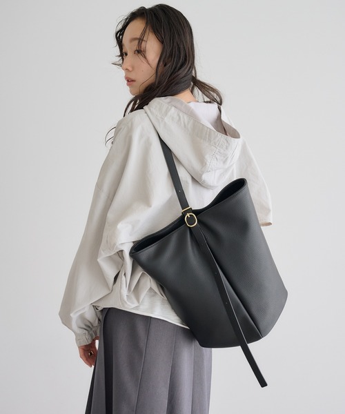 soins（ソワン）の「【牛革】2WAYワンハンドルバケツトートバッグ（トートバッグ・レディース・ブラック/ブラウン・FREE）」の7枚目の写真