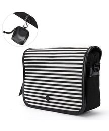 PEEPS（ピープス）の「simple classy cross bag(stripe_black)（メッセンジャーバッグ）」