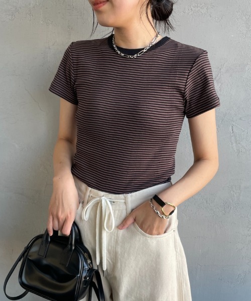 MILLER/ミラー] 別注 配色 パネルリブショートスリーブTシャツ【追加