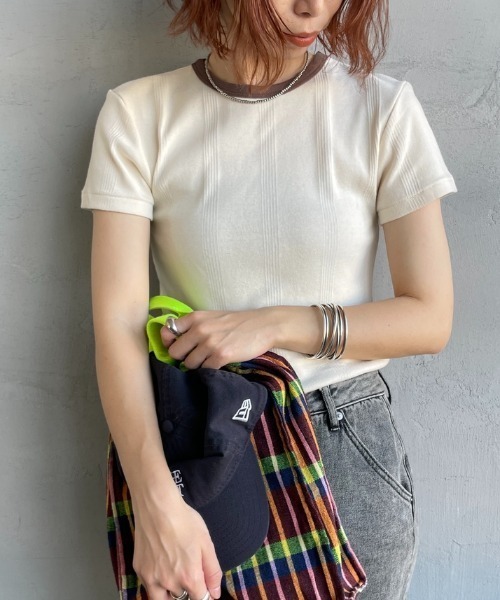 MILLER/ミラー] 別注 配色 パネルリブショートスリーブTシャツ【追加