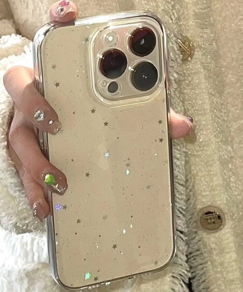 Vini（ヴィニ）の「キラキラ スター ラメ入り クリア iPhone ケース 13.15.16.16Pro.17.17Pro（スマホケース/カバー・レディース・クリア・iPhone 13/iPhone 15/iPhone 16/iPhone 16 Pro/iPhone 17/iPhone 14）」の2枚目の写真