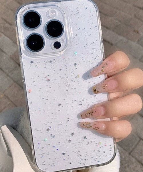 Vini（ヴィニ）の「キラキラ スター ラメ入り クリア iPhone ケース 13.15.16.16Pro.17.17Pro（スマホケース/カバー・レディース・クリア・iPhone 13/iPhone 15/iPhone 16/iPhone 16 Pro/iPhone 17/iPhone 14）」の5枚目の写真