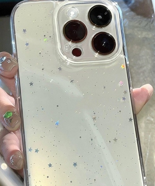 Vini（ヴィニ）の「キラキラ スター ラメ入り クリア iPhone ケース 13.15.16.16Pro.17.17Pro（スマホケース/カバー・レディース・クリア・iPhone 13/iPhone 15/iPhone 16/iPhone 16 Pro/iPhone 17/iPhone 14）」の3枚目の写真