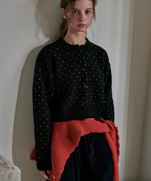 BELLOL（ベロエル）の「Layered knit shawl RED（その他小物）」