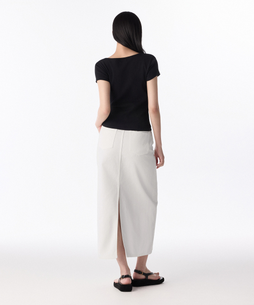 MUSINSA STANDARD WOMAN（ムシンサスタンダードウーマン）の「ウィメンズデニムマキシスカート[ホワイト]（スカート・レディース・その他・LARGE/MEDIUM/SMALL/X-SMALL）」の3枚目の写真