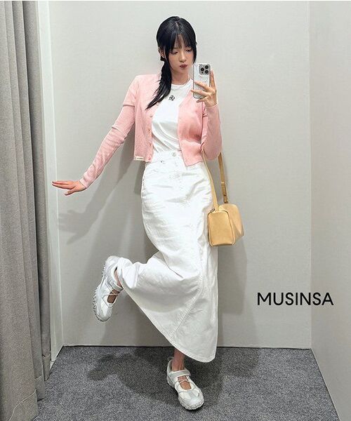 MUSINSA STANDARD WOMAN（ムシンサスタンダードウーマン）の「ウィメンズデニムマキシスカート[ホワイト]（スカート・レディース・その他・LARGE/MEDIUM/SMALL/X-SMALL）」の9枚目の写真