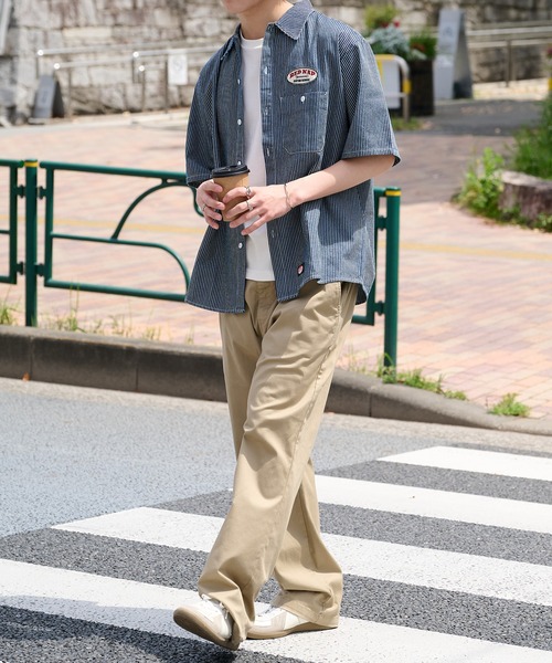 RED KAP(レッドキャップ)の「【RED KAP】限定商品 別注 ワッペン付き半袖SHIRTS ヒッコリーストライプ&オールドブラック(シャツ/ブラウス・メンズ・ブラック/ブルー・M/S/LL/L)」の17枚目の写真