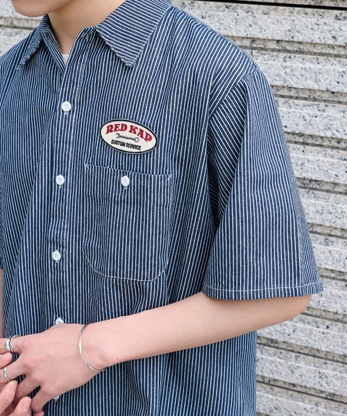 RED KAP(レッドキャップ)の「【RED KAP】限定商品 別注 ワッペン付き半袖SHIRTS ヒッコリーストライプ&オールドブラック(シャツ/ブラウス・メンズ・ブラック/ブルー・M/S/LL/L)」の22枚目の写真