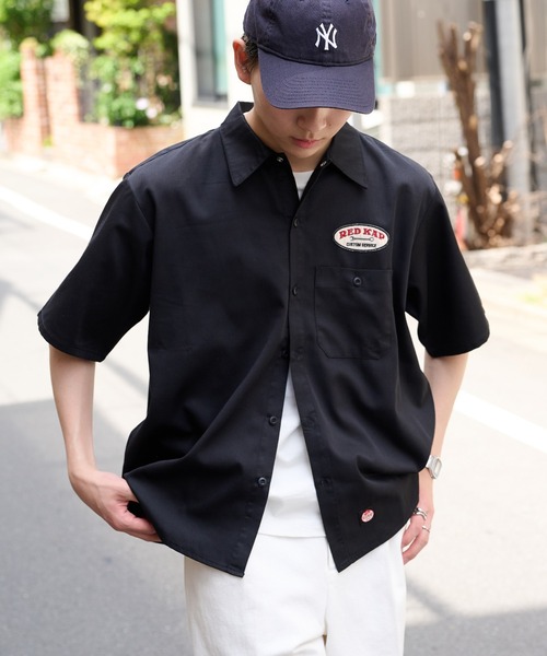 RED KAP(レッドキャップ)の「【RED KAP】限定商品 別注 ワッペン付き半袖SHIRTS ヒッコリーストライプ&オールドブラック(シャツ/ブラウス・メンズ・ブラック/ブルー・M/S/LL/L)」の5枚目の写真