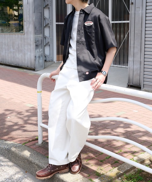 RED KAP(レッドキャップ)の「【RED KAP】限定商品 別注 ワッペン付き半袖SHIRTS ヒッコリーストライプ&オールドブラック(シャツ/ブラウス・メンズ・ブラック/ブルー・M/S/LL/L)」の20枚目の写真