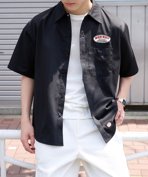 RED KAP(レッドキャップ)の「【RED KAP】限定商品 別注 ワッペン付き半袖SHIRTS ヒッコリーストライプ&オールドブラック(シャツ/ブラウス・メンズ・ブラック/ブルー・M/S/LL/L)」の7枚目の写真