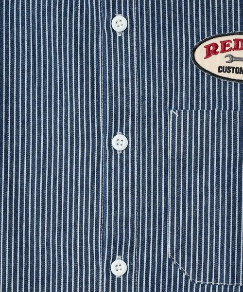 RED KAP(レッドキャップ)の「【RED KAP】限定商品 別注 ワッペン付き半袖SHIRTS ヒッコリーストライプ&オールドブラック(シャツ/ブラウス・メンズ・ブラック/ブルー・M/S/LL/L)」の12枚目の写真