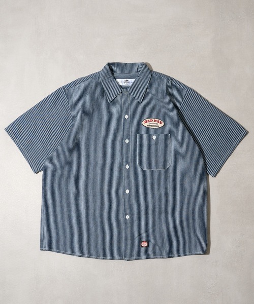RED KAP(レッドキャップ)の「【RED KAP】限定商品 別注 ワッペン付き半袖SHIRTS ヒッコリーストライプ&オールドブラック(シャツ/ブラウス・メンズ・ブラック/ブルー・M/S/LL/L)」の18枚目の写真