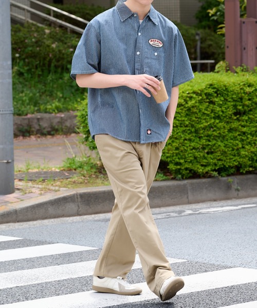 RED KAP(レッドキャップ)の「【RED KAP】限定商品 別注 ワッペン付き半袖SHIRTS ヒッコリーストライプ&オールドブラック(シャツ/ブラウス・メンズ・ブラック/ブルー・M/S/LL/L)」の16枚目の写真