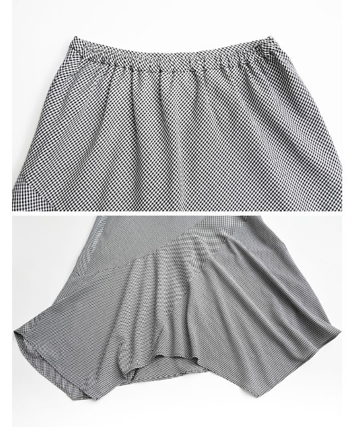 Re:EDIT（リエディ）の「[2026S/S COLLECTION][低身長サイズ有]ギンガムチェックアシンメトリーヘムスカート（スカート・レディース・ブラック/ブラウン・SHORT/MEDIUM/LARGE）」の11枚目の写真