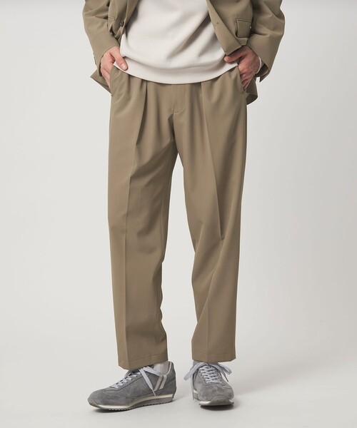 green label relaxing（グリーンレーベルリラクシング）の「A+ PERTEX UNLIMITED リラックス 1プリーツ セットアップ パンツ スラックス -ウォッシャブル・ストレッチ・撥水-（スラックス・メンズ・ブラック/ベージュ・S/XL/M/L）」の2枚目の写真