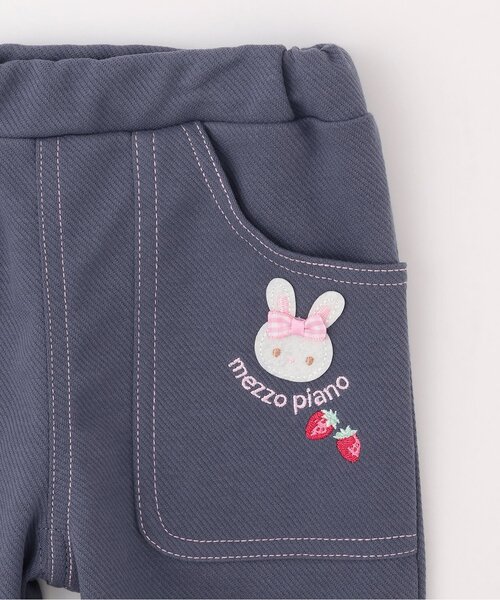mezzo piano（メゾピアノ）の「うさぎ刺繍　カットレギパン（レギンス/スパッツ・キッズ・ライトピンク/ブルー・80ｃｍ/110cm/100cm/90cm/120cm）」の6枚目の写真