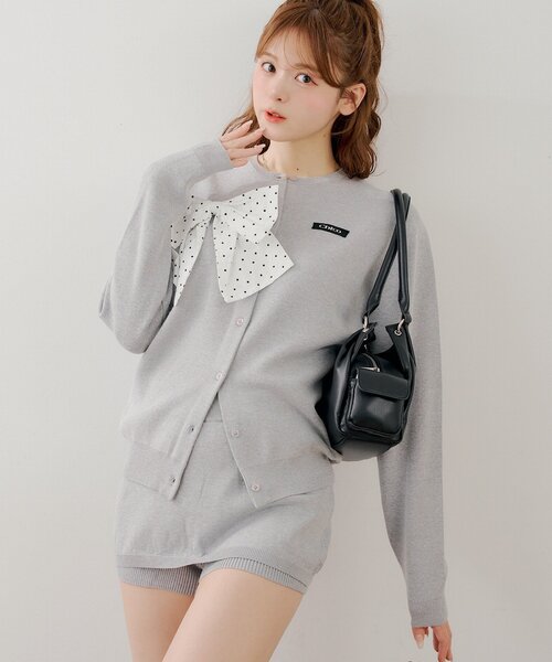 WEB限定カラーあり】リボンルーズカーディガン（カーディガン/ボレロ