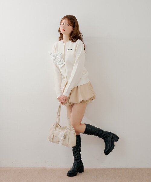 Chico（チコ）の「【WEB限定カラーあり】リボンルーズカーディガン（カーディガン/ボレロ・レディース・ホワイト系その他2/ピンク/ネイビー/グレー/アイボリー/ブルー系その他2・FREE）」の14枚目の写真