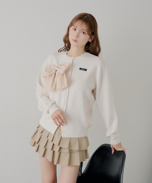 Chico（チコ）の「【WEB限定カラーあり】リボンルーズカーディガン（カーディガン/ボレロ・レディース・ホワイト系その他2/ピンク/ネイビー/グレー/アイボリー/ブルー系その他2・FREE）」の20枚目の写真