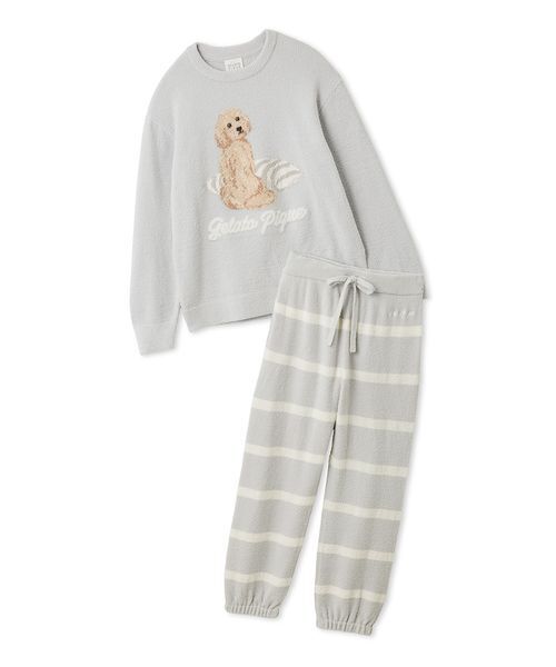 ジェラートピケ 上下 エアリーモコプレイフルDOG ユニセックス 最終値下げ ONLINE限定】【UNISEX】エアリーモコプレイフルDOGジャガードプル