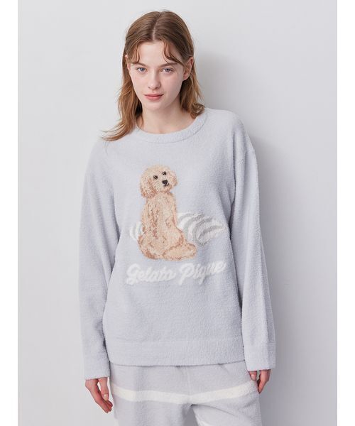 ONLINE限定】【UNISEX】エアリーモコプレイフルDOGジャガードプル
