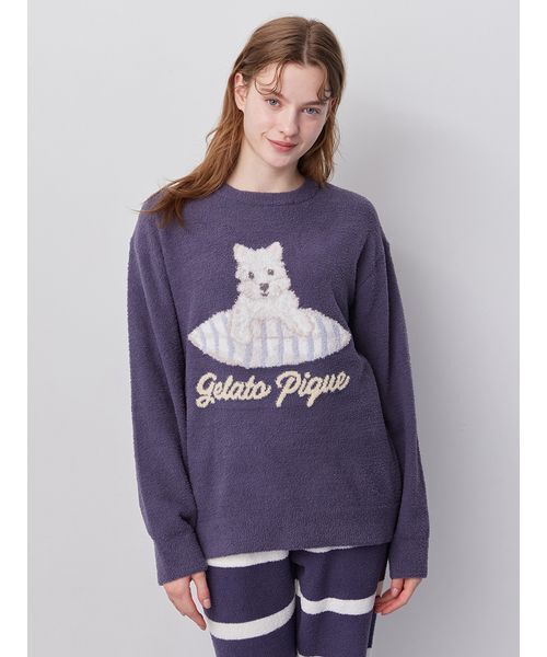 ONLINE限定】【UNISEX】エアリーモコプレイフルDOGジャガードプル