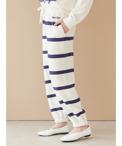 gelato pique(ジェラートピケ)の「【ONLINE限定】【UNISEX】エアリーモコプレイフルDOGジャガードプルオーバー&ボーダーロングパンツセット(ルームウェア/パジャマ・レディース・オフホワイト/ブルー/ネイビー・S-M/M-L)」の20枚目の写真