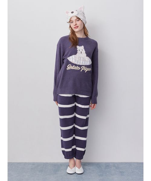 GELATO PIQUE エアリーモコミャクミャクロングパンツ　フリーサイズ gelato pique> New arrival🐈 ・エアリーモコCAT JQDプルオーバー