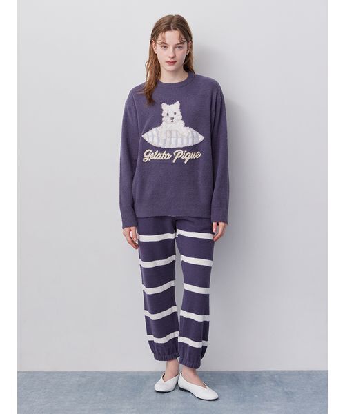 ONLINE限定】【UNISEX】エアリーモコプレイフルDOGジャガードプル