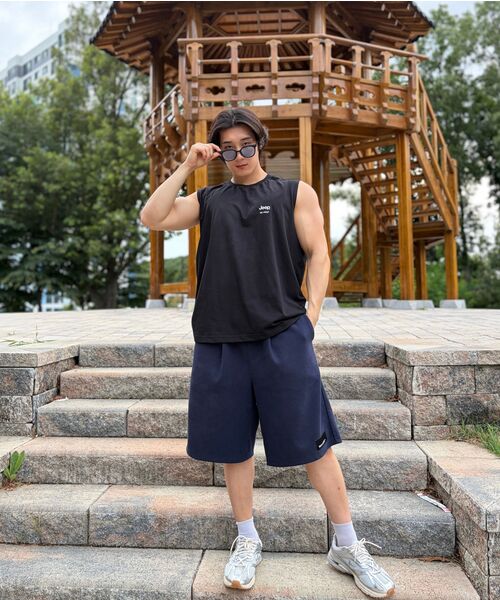 JEEP（ジープ）の「[2PACK] 190g シングル ザ レガシー 袖なしTシャツ (JR5TSU053BK)（Tシャツ/カットソー・レディース・ホワイト/ブラック・3XL/2XL/X-LARGE/LARGE/MEDIUM/SMALL）」の4枚目の写真