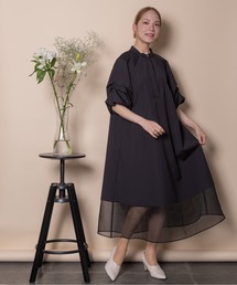 anni plus（アニープラス）の「タック袖　裾シアーロングワンピース（ワンピース）」