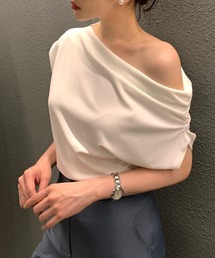 c.u.l | 無地 アシンメトリー オフショルダー Tシャツ カットソー culw893(Tシャツ/カットソー)