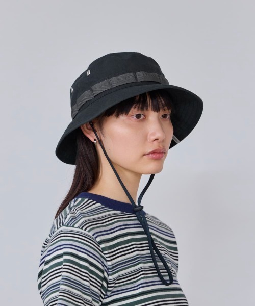 OVERRIDE(オーバーライド)の「OVERRIDE C/HEMP RIPSTOP BOONIE SG / オーバーライド(ハット・レディース・オレンジ/ブラック/ベージュ・58cm)」の1枚目の写真