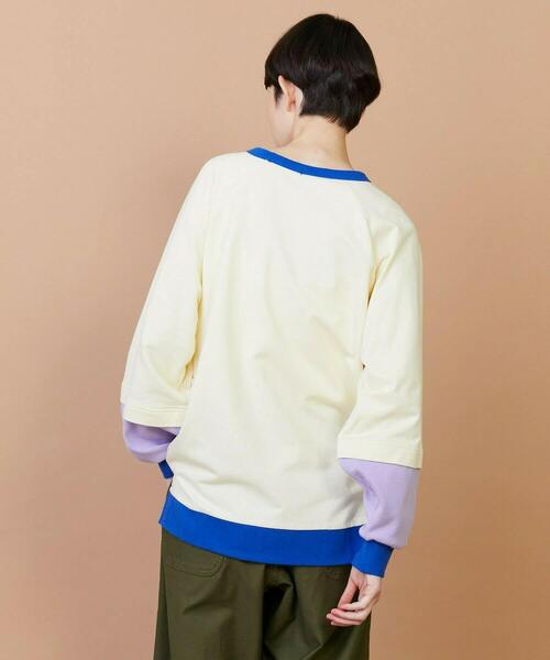 FRAPBOIS（フラボア）の「レイヤーリブ カットソー（Tシャツ/カットソー・レディース・ネイビー/アイボリー・1/2）」の4枚目の写真