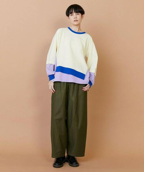 FRAPBOIS（フラボア）の「レイヤーリブ カットソー（Tシャツ/カットソー・レディース・ネイビー/アイボリー・1/2）」の9枚目の写真