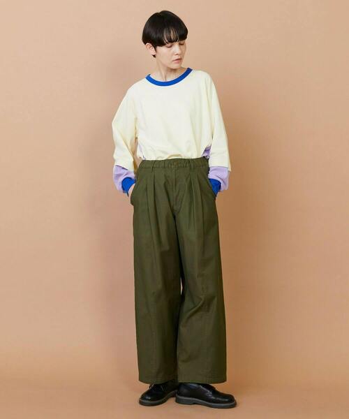 FRAPBOIS（フラボア）の「レイヤーリブ カットソー（Tシャツ/カットソー・レディース・ネイビー/アイボリー・1/2）」の10枚目の写真