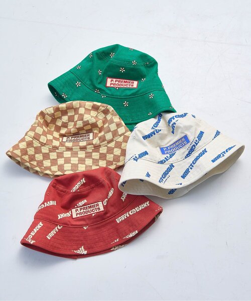 p.premier（ピードットプルミエ）の「総柄ハット（ハット・キッズ・ブルー/レッド/グリーン/キャメル・56/54/52/50）」の8枚目の写真