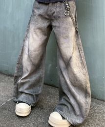 Never mind the XU | 【Never mind the XU】3D print curve denim pants / 【ネバーマインド ザ エックスユー】3Dプリントカーブデニムパンツ(デニムパンツ)