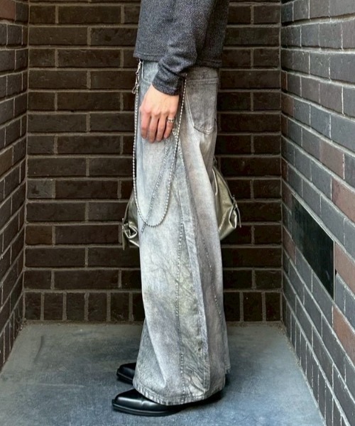 Never mind the XU（ネバーマインドザエックスユー）の「【Never mind the XU】3D print curve denim pants / 【ネバーマインド ザ エックスユー】3Dプリントカーブデニムパンツ（デニムパンツ・メンズ・ブラック・L）」の9枚目の写真