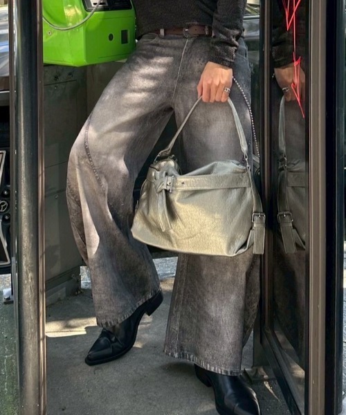 Never mind the XU（ネバーマインドザエックスユー）の「【Never mind the XU】3D print curve denim pants / 【ネバーマインド ザ エックスユー】3Dプリントカーブデニムパンツ（デニムパンツ・メンズ・ブラック・L）」の7枚目の写真