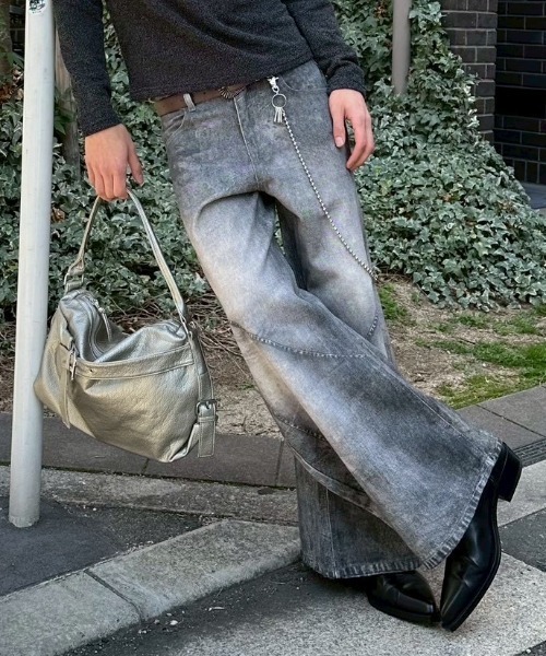 Never mind the XU（ネバーマインドザエックスユー）の「【Never mind the XU】3D print curve denim pants / 【ネバーマインド ザ エックスユー】3Dプリントカーブデニムパンツ（デニムパンツ・メンズ・ブラック・L）」の6枚目の写真