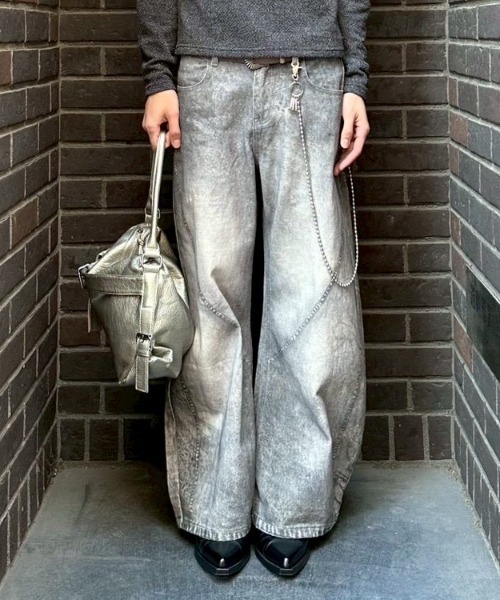 Never mind the XU（ネバーマインドザエックスユー）の「【Never mind the XU】3D print curve denim pants / 【ネバーマインド ザ エックスユー】3Dプリントカーブデニムパンツ（デニムパンツ・メンズ・ブラック・L）」の8枚目の写真