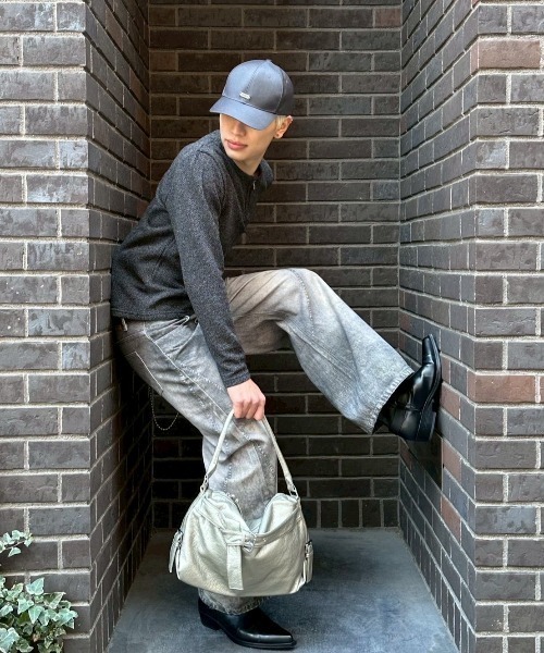 Never mind the XU（ネバーマインドザエックスユー）の「【Never mind the XU】3D print curve denim pants / 【ネバーマインド ザ エックスユー】3Dプリントカーブデニムパンツ（デニムパンツ・メンズ・ブラック・L）」の3枚目の写真