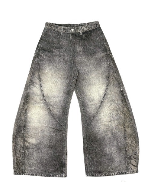 Never mind the XU（ネバーマインドザエックスユー）の「【Never mind the XU】3D print curve denim pants / 【ネバーマインド ザ エックスユー】3Dプリントカーブデニムパンツ（デニムパンツ・メンズ・ブラック・L）」の12枚目の写真