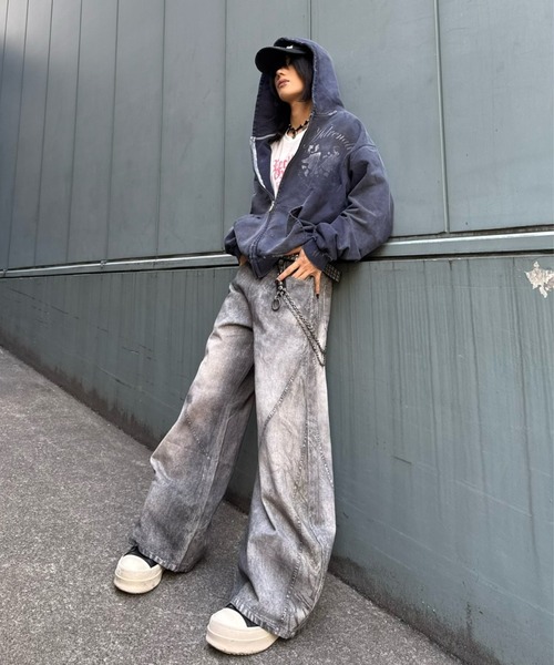 Never mind the XU(ネバーマインドザエックスユー)の「【Never mind the XU】3D print curve denim pants / 【ネバーマインド ザ エックスユー】3Dプリントカーブデニムパンツ(デニムパンツ・メンズ・ブラック・L)」の12枚目の写真